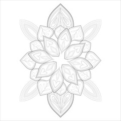 Coloring Books. Hand drawn flowers in zentangle style for t-shirt design or tattoo and coloring book