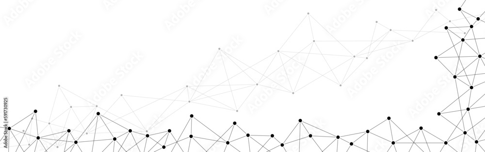Aufkleber Technology network polygonal connect lines and dots background template.	