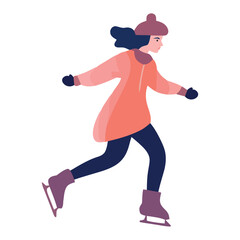 Ice-skating fun in winter with fashion