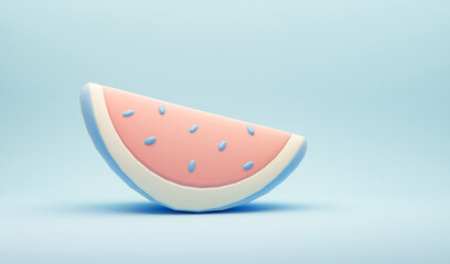 Colorful watermelon on blue pastel background. minimal idea food concept. picture creative to produce work within an advertising marketing communications or artwork design.