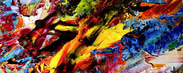 Colorful abstract background wallpaper. Modern motif visual art. Mixtures of oil paint. Trendy hand painting canvas. Wall decor and Wall art prints Idea. 3D Texture. Art object	