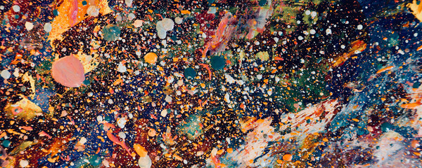 Colorful abstract background wallpaper. Modern motif visual art. Mixtures of oil paint. Trendy hand painting canvas. Wall decor and Wall art prints Idea. 3D Texture. Art object	