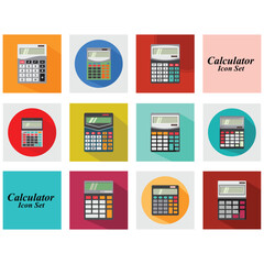 Trendy color calculator icon set illustration vector