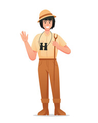 Characters of camping traveling people vector illustration	
