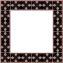 Antique tile frame check cross geometry
