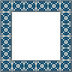 Antique tile frame mosaic pixel geometry square check