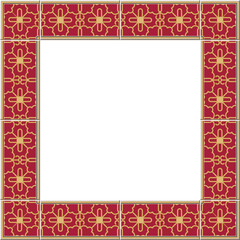 Antique tile frame golden spiral cross tracery