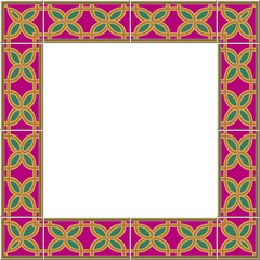 Obraz na płótnie Canvas Antique tile frame curve corner oval geometry lattice