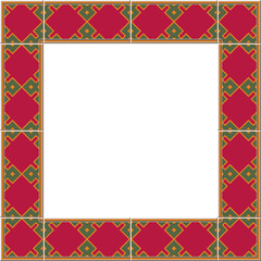 Antique tile frame square check geometry cross