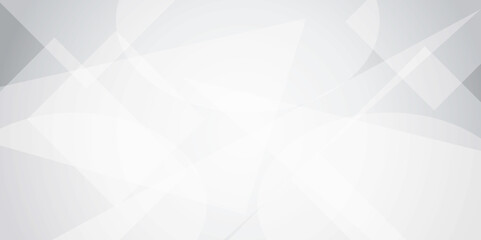 Abstract white and grey geometric glossy square and triangle lines background. Abstract geometric banner design.