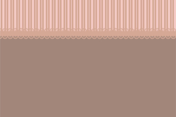 Text frame with light pink stripes and brown lace