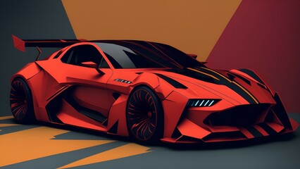 racing car on the road Generative AI