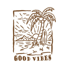simple illustration design with good vibes