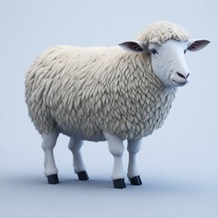 a cute sheep isolated on white background, generative ai.