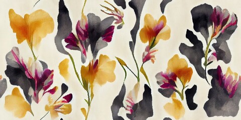 floral ikat seamless wallpaper - 591736921