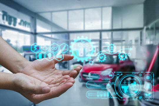 EV Car 2023 technology background tech EV charging station and production for electric car for transport automotive automobile industrial and car eco power produced technology charger station tech CO2