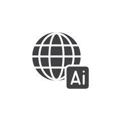 Global ai vector icon