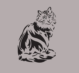 Cat Head Logo Vector Template Illustration Design. Mascot Transparent Cat Logo design Cat sport logo