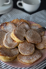 sweet home made cinnamon pancakes for breakfast