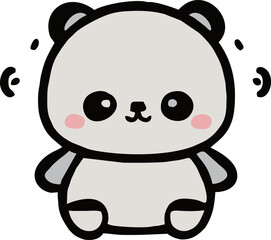 cute bear chibi vector