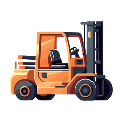 Heavy machinery carrying cargo containers for delivery