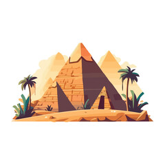 Egyptian culture illustrated in ancient pyramid shape