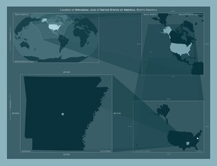 Arkansas, United States of America. Described location diagram