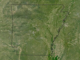Arkansas, United States of America. Low-res satellite. No legend