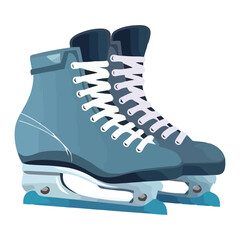 Ice skating shoes in blue vector design