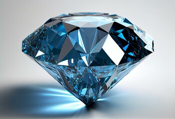 Diamond. 3D. Blue Diamonds isolated on white. Generative AI