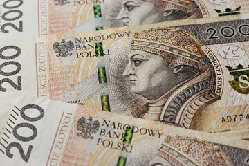 Money, Polish banknotes seen up close