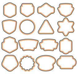 set of emblem shape, flat style design
