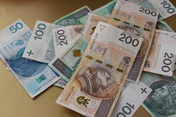 Money, Polish banknotes seen up close