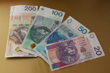 Money, Polish banknotes seen up close
