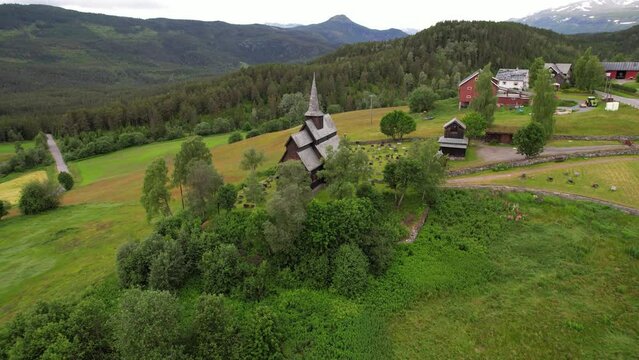Old wooden church in the mountains