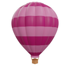 3D rendering hot air balloon isolated.