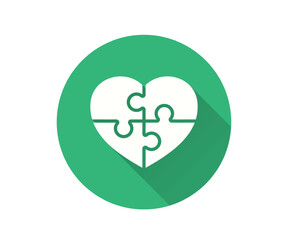 Charity icon. Simple illustration with long shadow for graphic and web design.