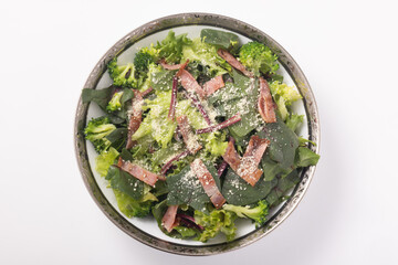 赤茎ほうれんそうとベーコンのサラダ