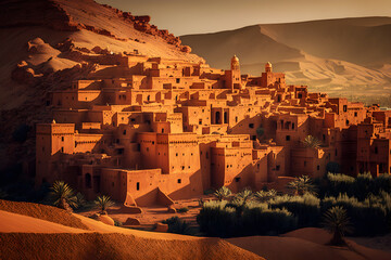 Fototapeta premium Kasbah in the Atlas Mountains of Morocco. 
