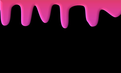 Pink condensed milk flowing on black background