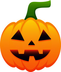 Halloween element illustration with pumpkin lantern.