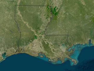 Foto op Canvas Louisiana, United States of America. Low-res satellite. No legend © Yarr65