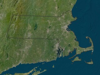 Massachusetts, United States of America. Low-res satellite. No legend