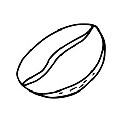 coffee bean hand drawn in doodle style. Suitable for icon, sticker, packaging decor. minimalism, monochrome, Scandinavian