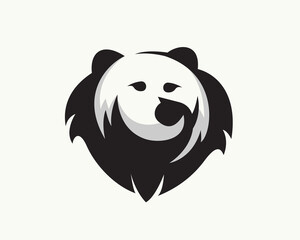 silhouette head bear cute logo symbol design template illustration inspiration