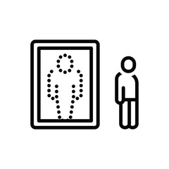 Black line icon for looked 