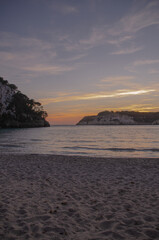 Atardecer en la playa, Cala Galdana 