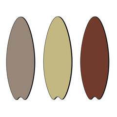 illustration of surfboard with various type