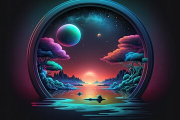 man levitating on water in a serene setting. Generative AI