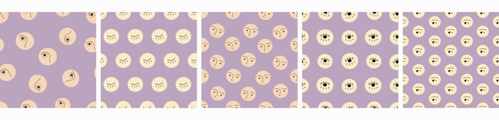 Feminine look, abstract personage, mascot design, funny face, cute icon